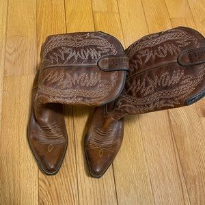 Brown cowboy boots